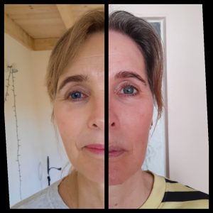 Before and after face yoga